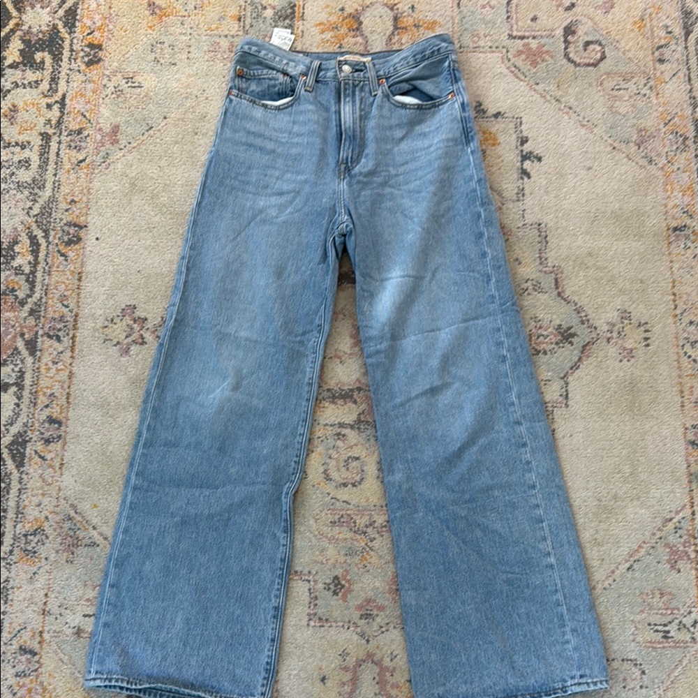 Levi's Blue Flare Wide Leg Jeans